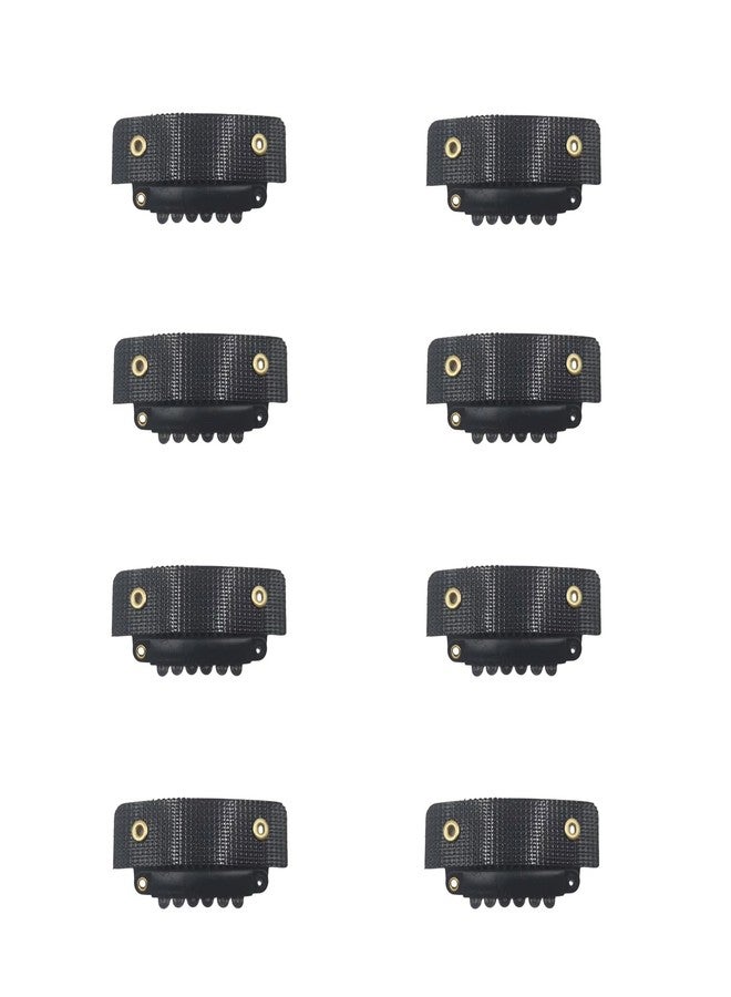 EXTACIO 8PCS 2-in-1 Self-Adhesive Hook-and-Loop Wig Clips – Peel-and-Stick Snap Hair Extension Clips for Wigs, Toupees & Hairpieces – Dual Use, No-Sew, Reusable-Black - Image 1